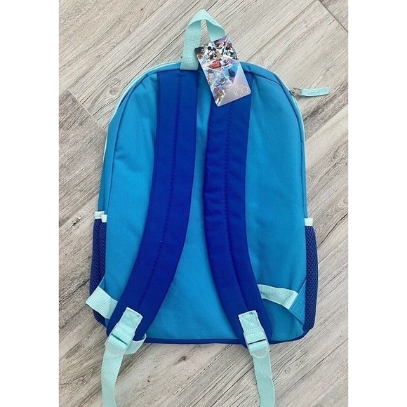 RARE~Disney Backpack 100th Anniversary Blue Full Size Elsa Stitch NWT New - Picture 4 of 5